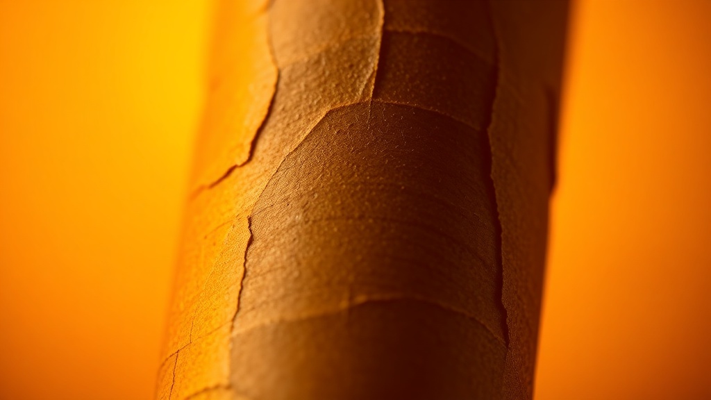 The golden honey-colored African Cameroon wrapper showing its delicate toothy texture and oily sheen