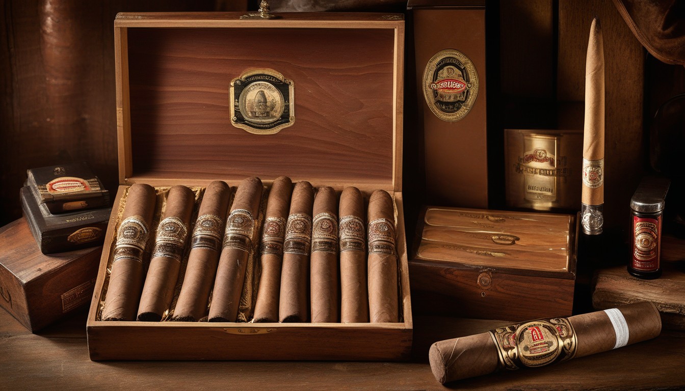 Arturo Fuente cigars displayed with their iconic bands and cedar packaging