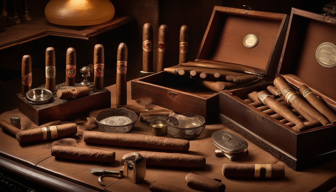 Ashton cigar collection displayed in an elegant humidor setting