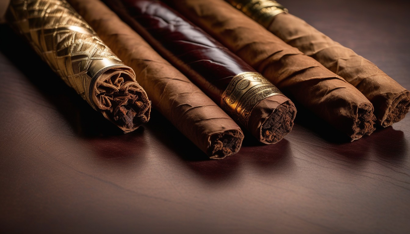 Premium cigars lined up for a special occasion