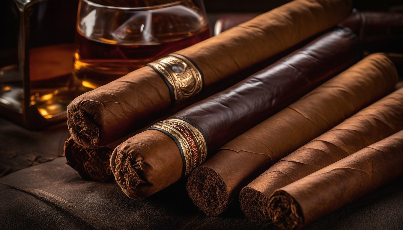 Lancero cigar with elegant accessories