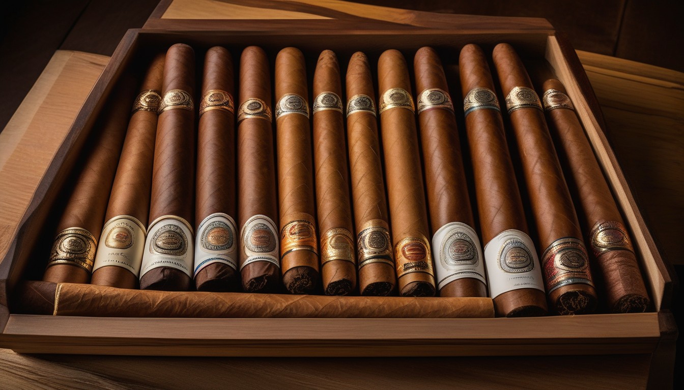 Elegant lancero cigars displayed showing their distinctive long, thin shape