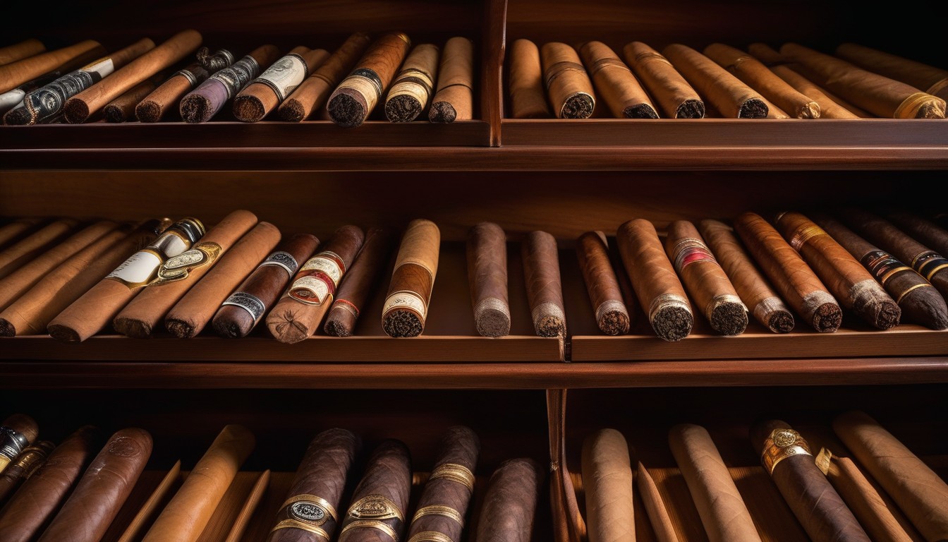 Selection of premium luxury cigars over twenty dollars