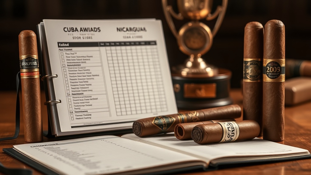 Premium cigars alongside awards and ratings, celebrating the best of 2025