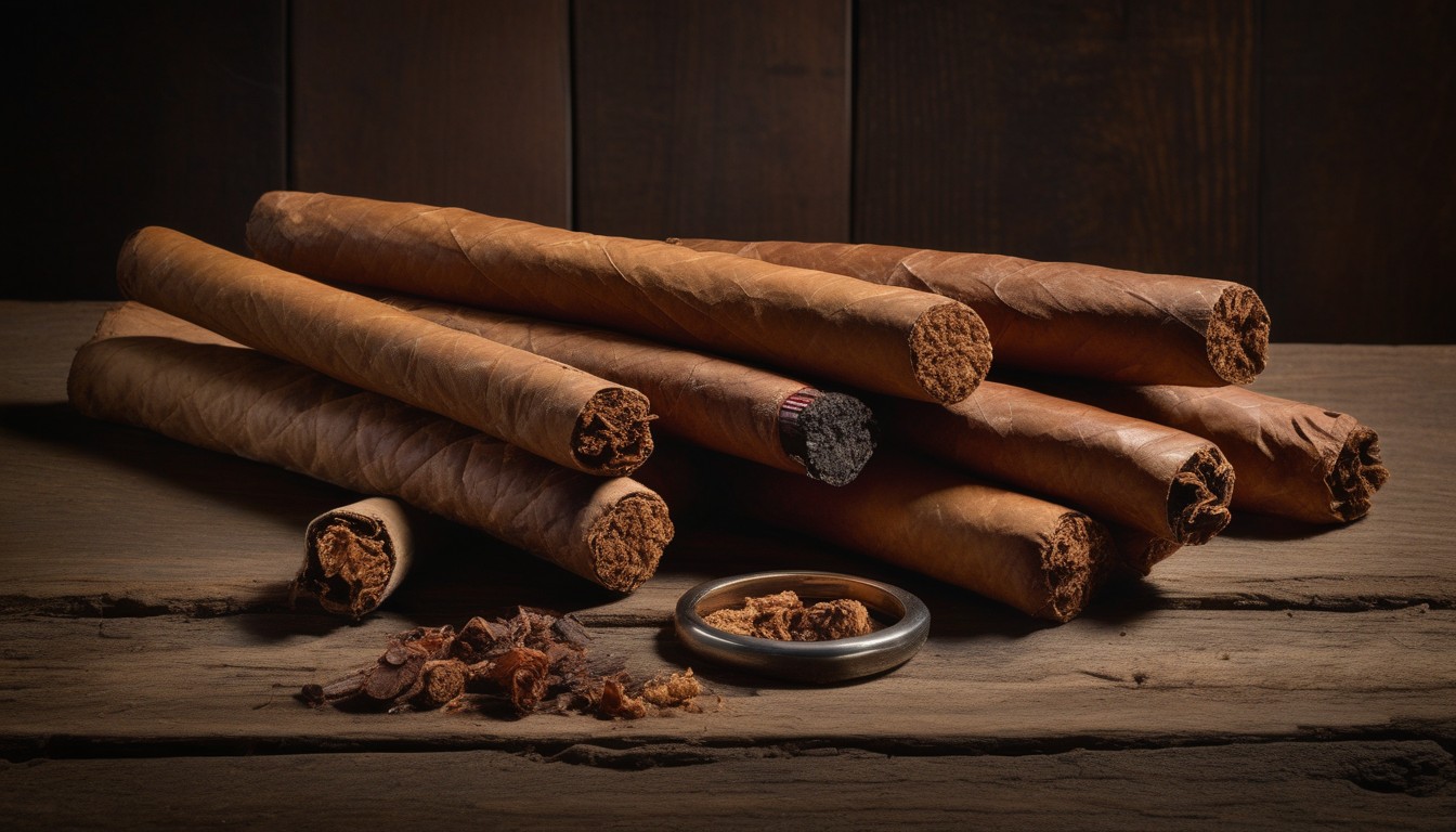 A premium cigar with a long, firm white ash column