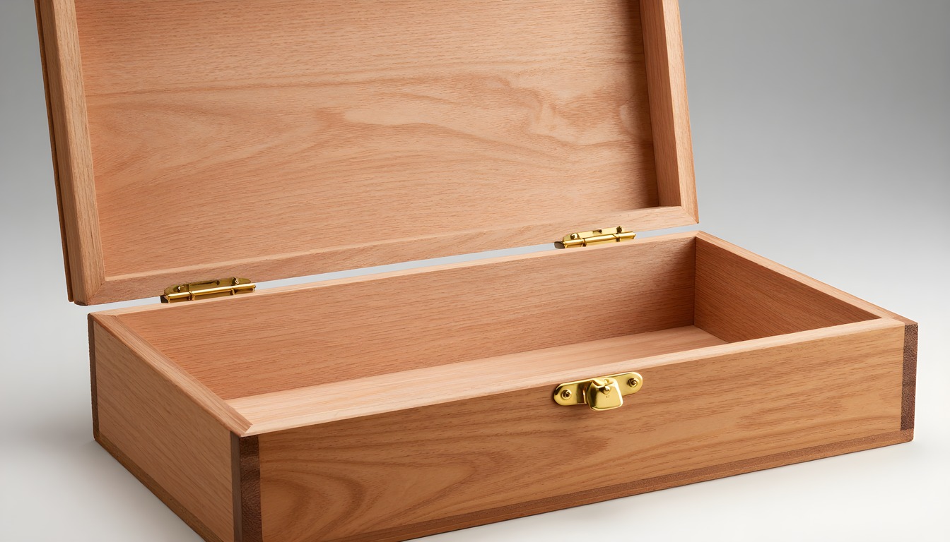 An empty cedar-lined humidor showing its wooden interior