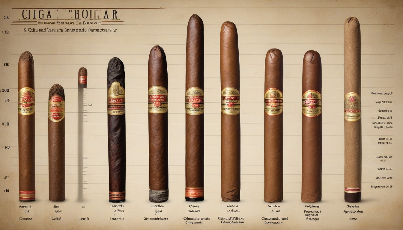Chart showing the difference between cigar strength, body, and flavor intensity