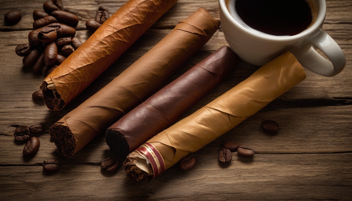 Various Connecticut shade cigars with coffee pairing