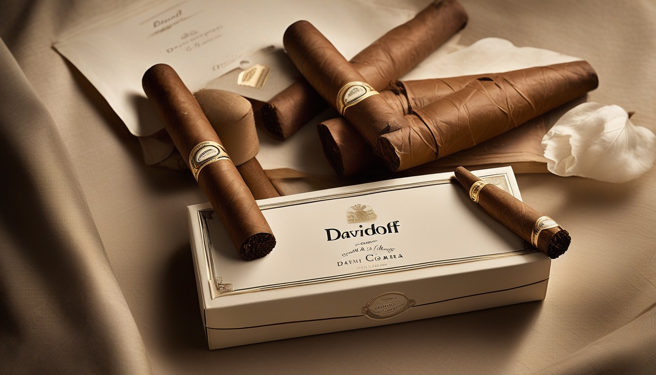 Davidoff cigars elegantly presented in their signature white packaging