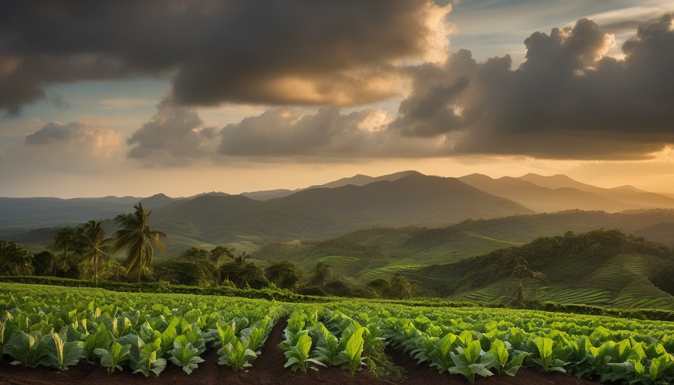 Lush tobacco fields in the Dominican Republic's Cibao Valley