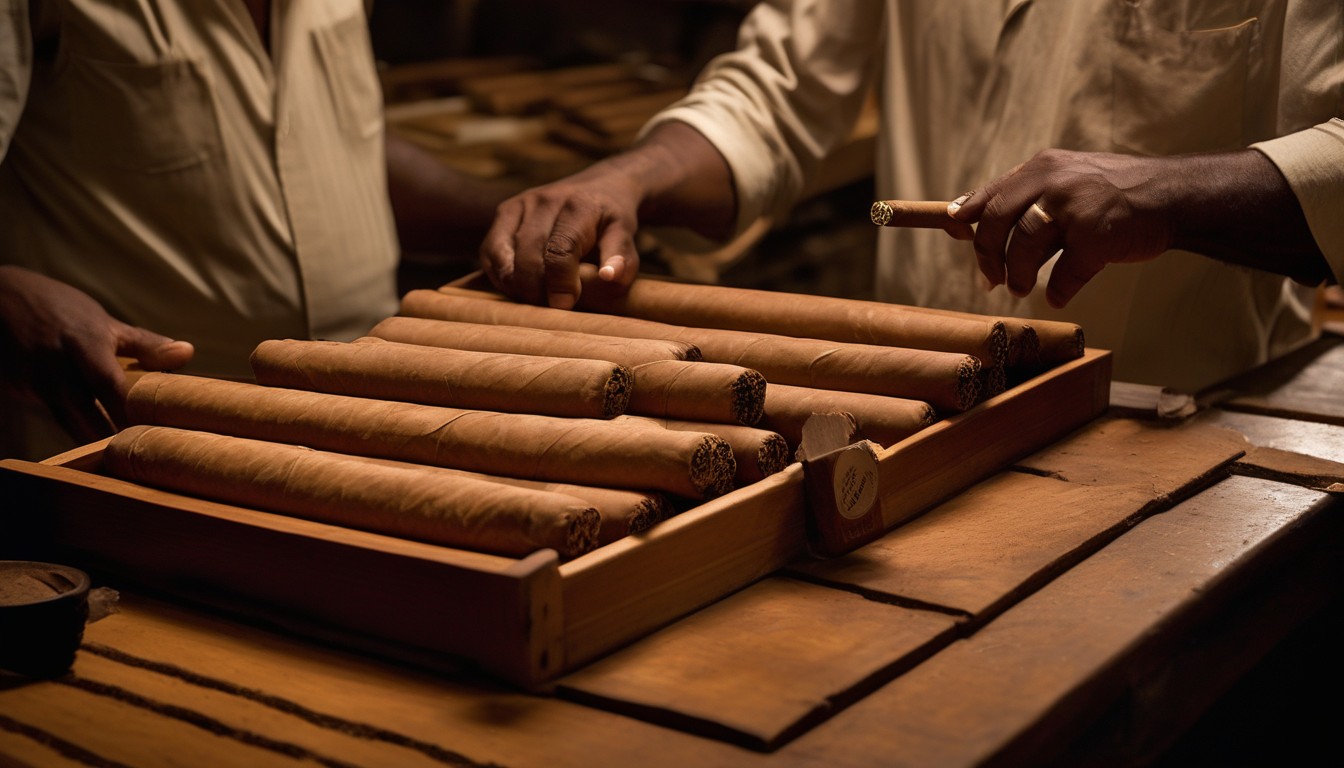 Cigar rollers at work in a Dominican Republic factory
