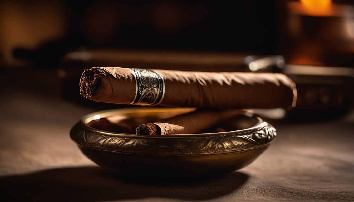 Finished cigar in ashtray