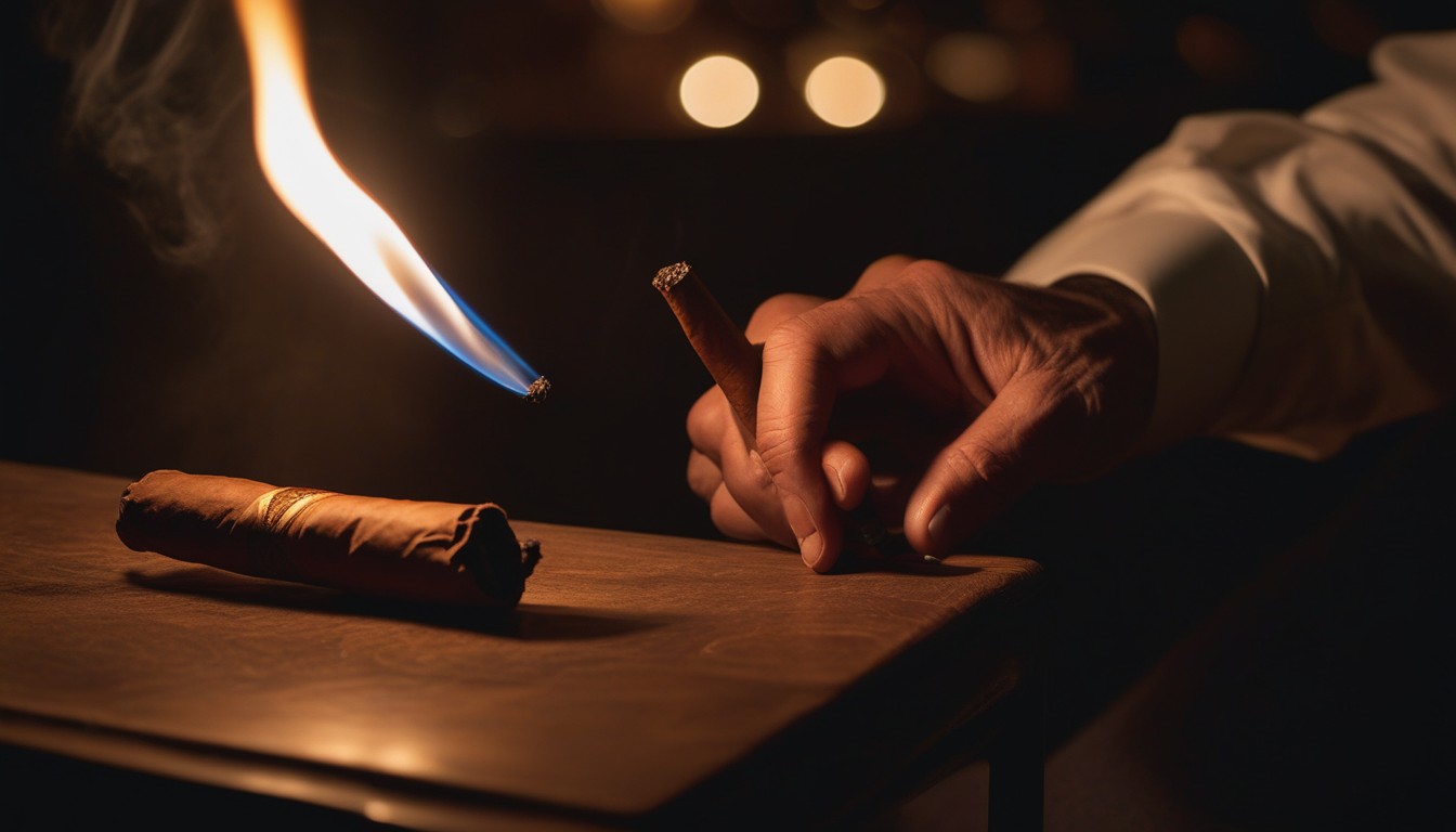 Properly lighting a cigar