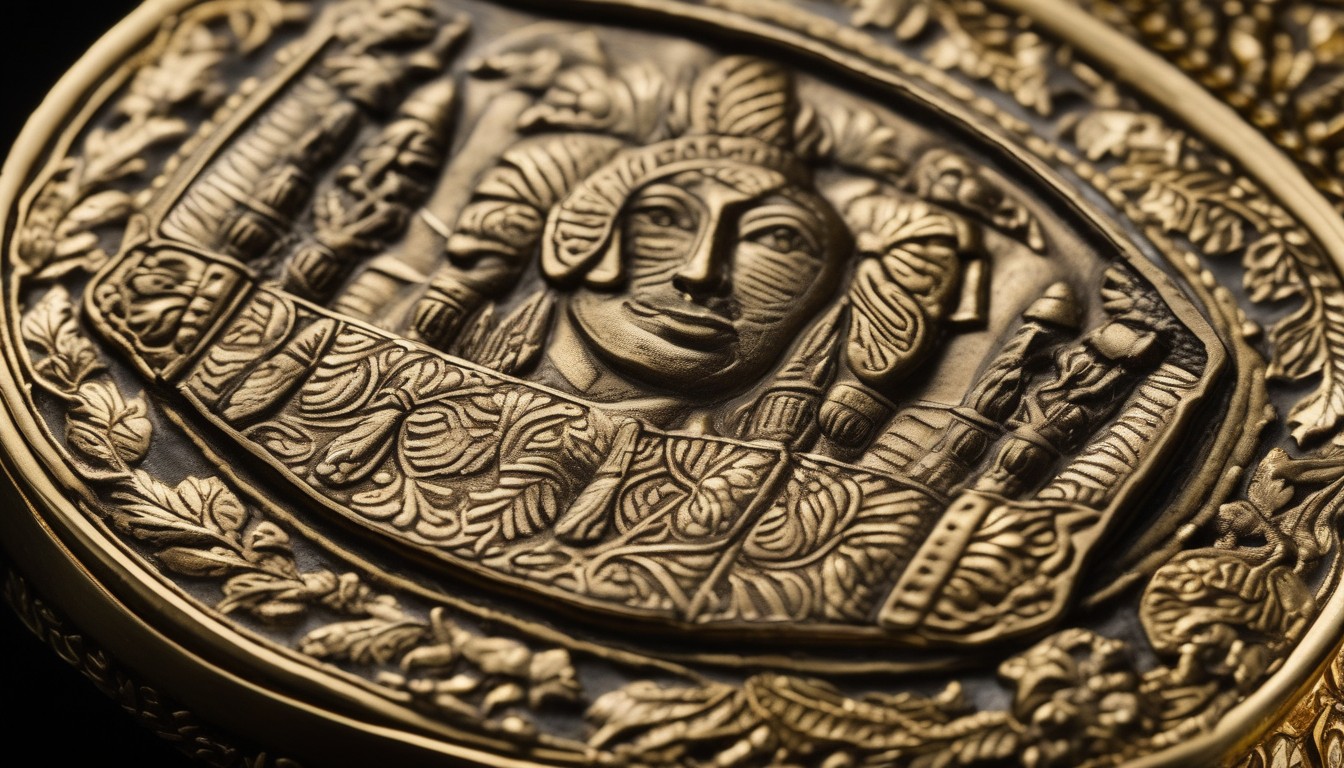 Close-up of Gurkha cigar band detail showing the ornate warrior design