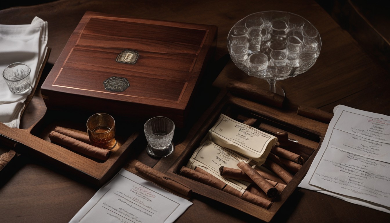 A new Spanish cedar humidor with Boveda seasoning packs placed inside during the seasoning process