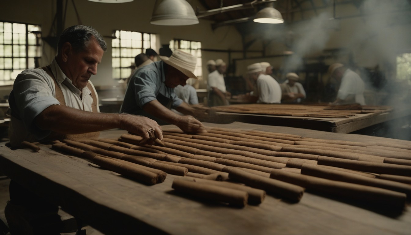 Inside the El Reloj factory showing traditional cigar rolling in action