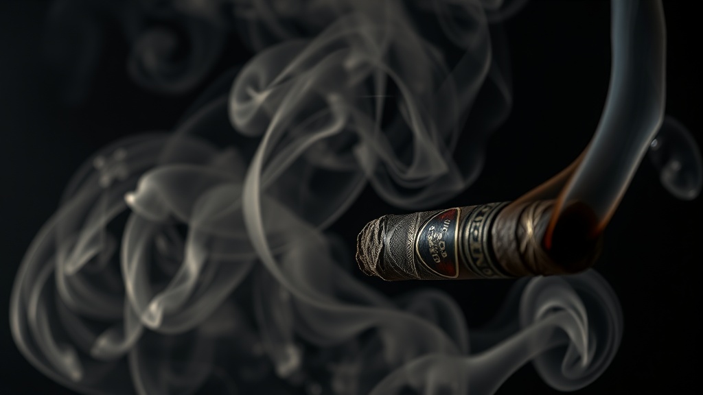 Thick billowing clouds of creamy smoke from the Liga Privada No. 9