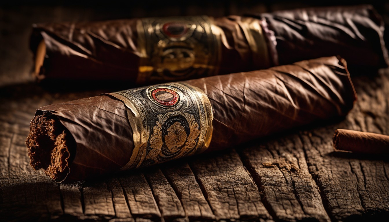 Close-up of a premium Maduro cigar showing oily, dark wrapper texture