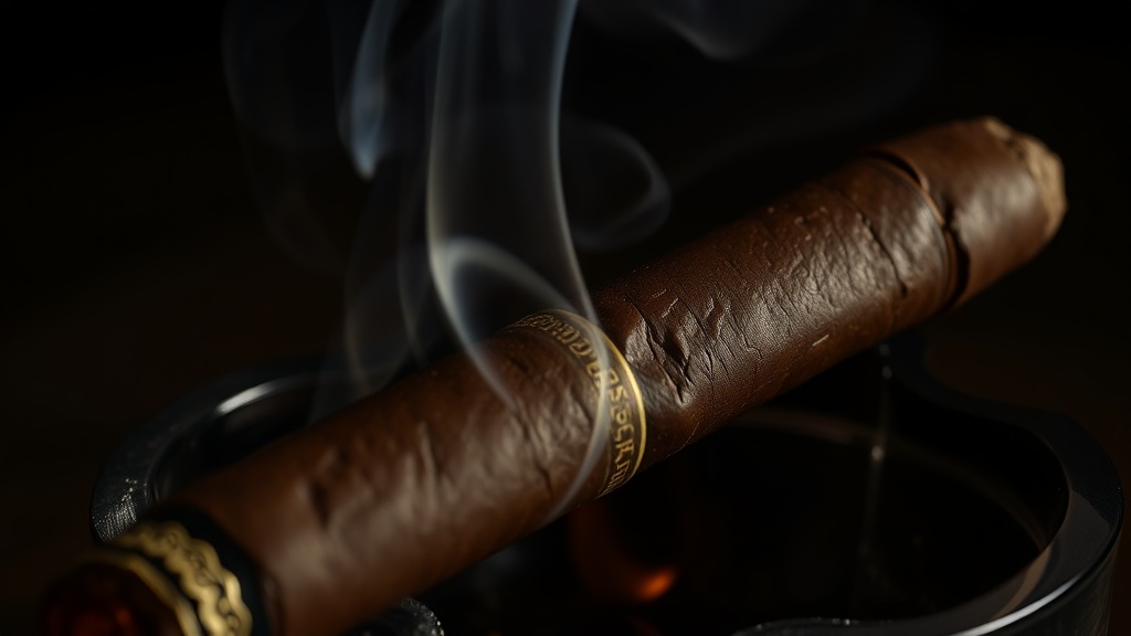 The Le Bijou in its final third with a warm glowing ember and thick creamy smoke