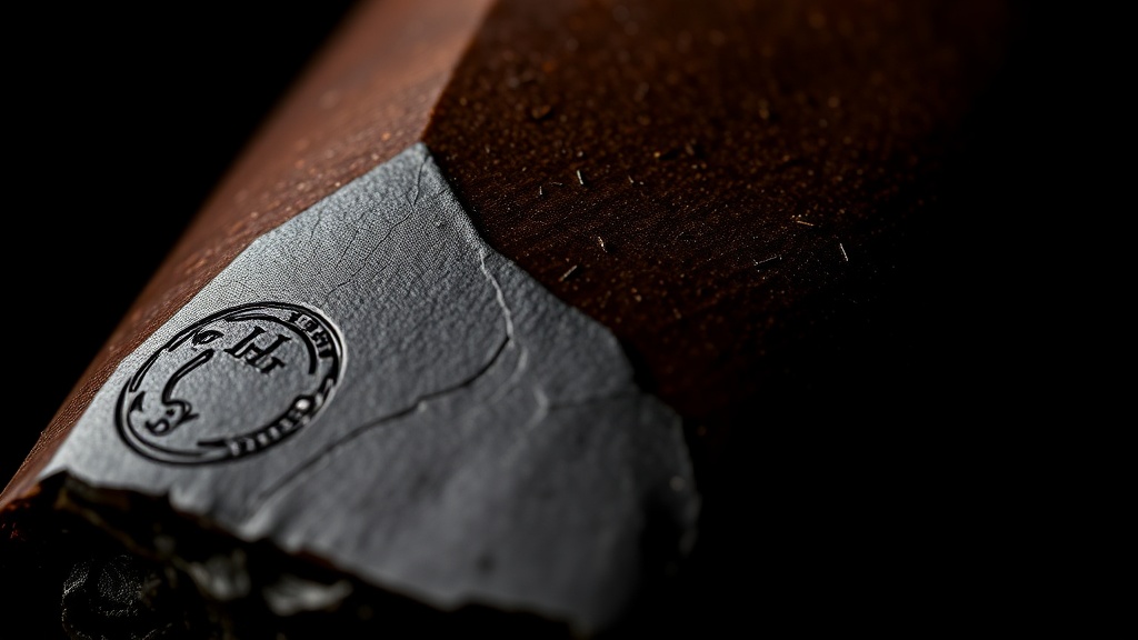 The dark espresso brown Habano Oscuro wrapper with its heavy oily sheen and angular box press