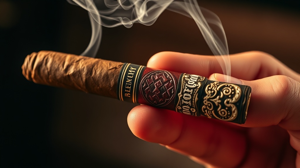 The Melanio being smoked halfway through with a perfectly straight burn line and silky smoke