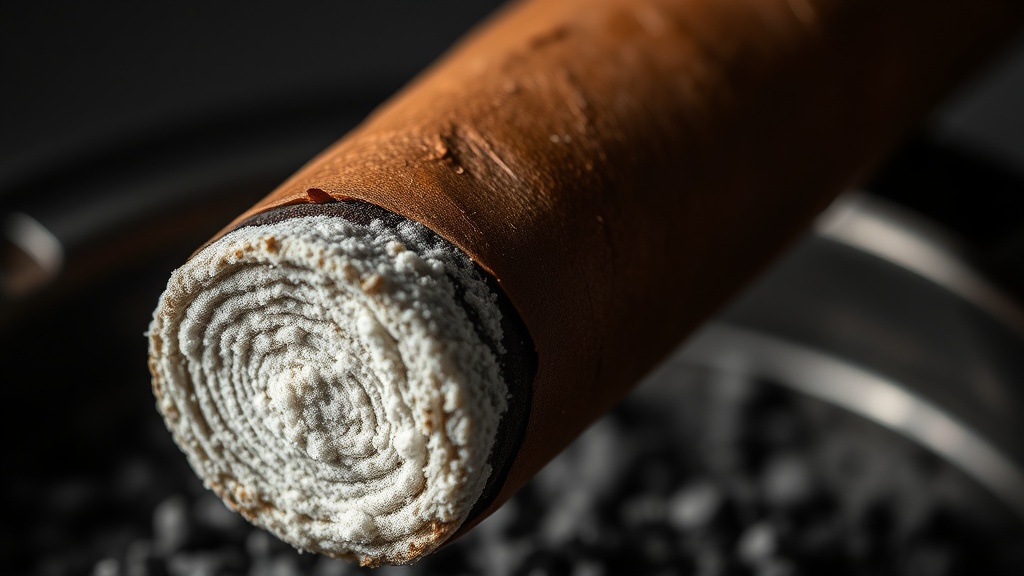 Perfectly even white ash and razor-straight burn line on the Padron 1926