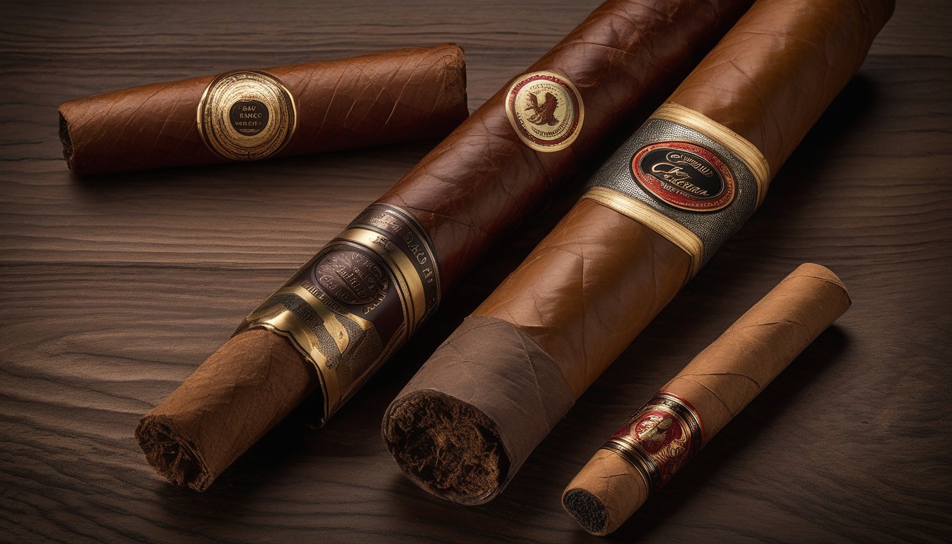 Boutique cigar brand logos and distinctive packaging