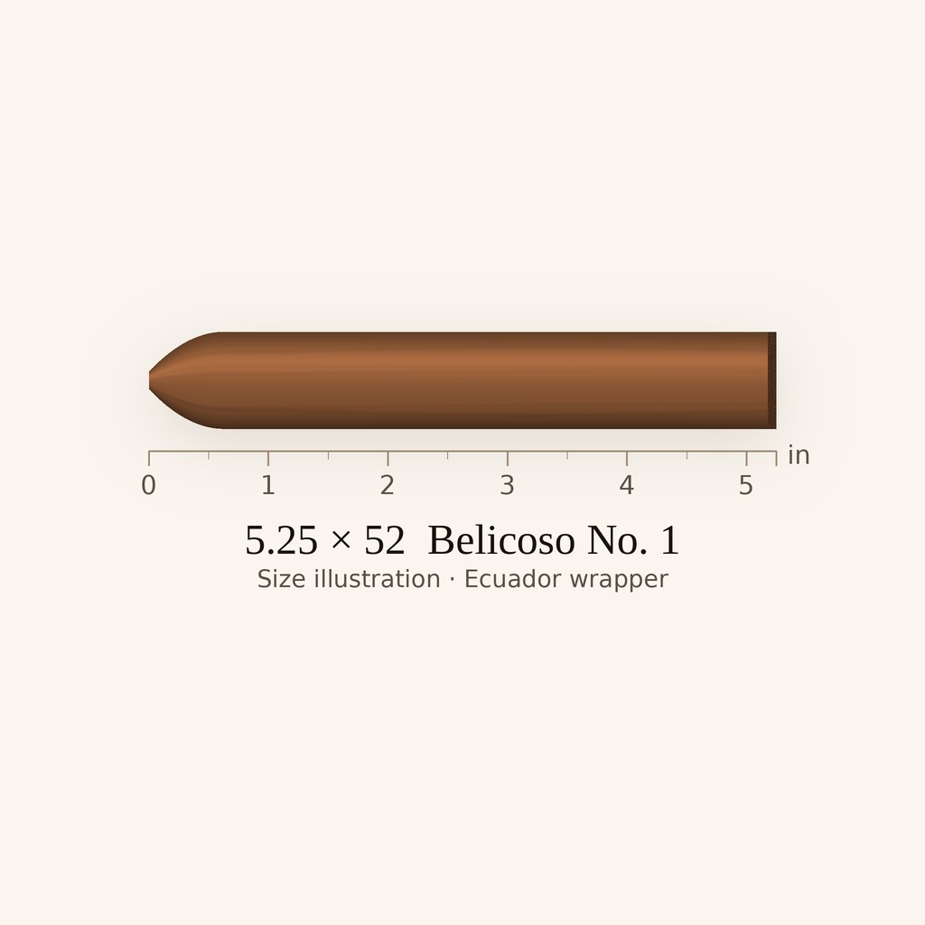Ashton Virgin Sun Grown Belicoso No. 1 size illustration